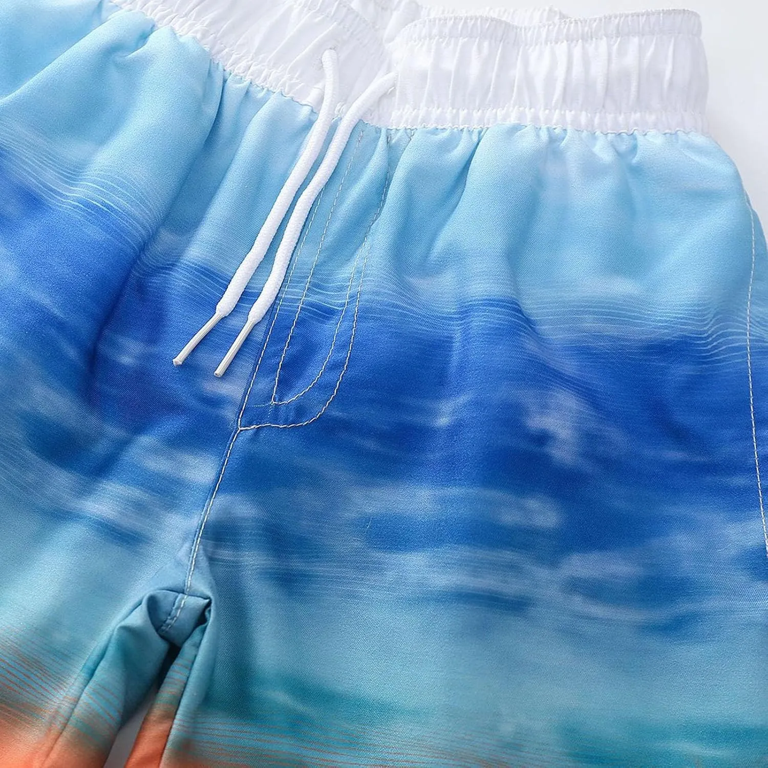 Toddler Cotton Summer Beach Shorts Boys Swim Trunks Elastic Waist Drawstring Loose Fit Athletic Girls Summer Wear