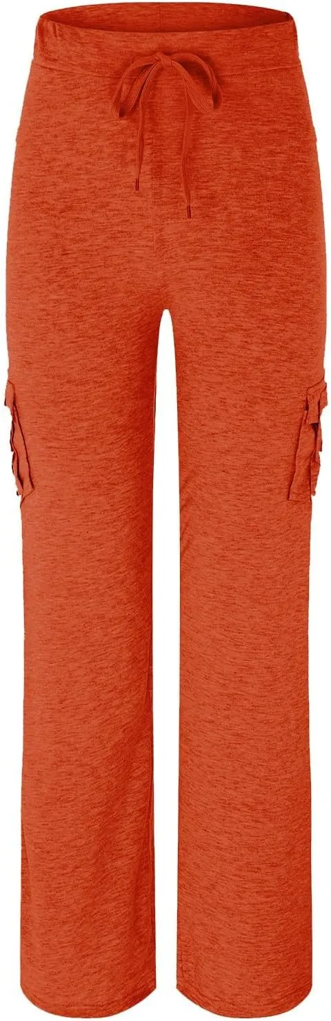Wide Leg Yoga Pants for Women 2024 Plus Size Casual Stretchy Cargo Sweatpants Lounge Comfy High Waisted Workout Palazzo Pants