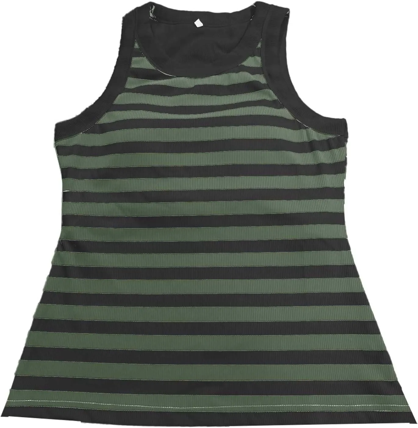 Women Ribbed Tank Top with Built in Bra Sleeveless Stripes Camisole Tops Y2K Spring Summer Cami 2025 Undershirt