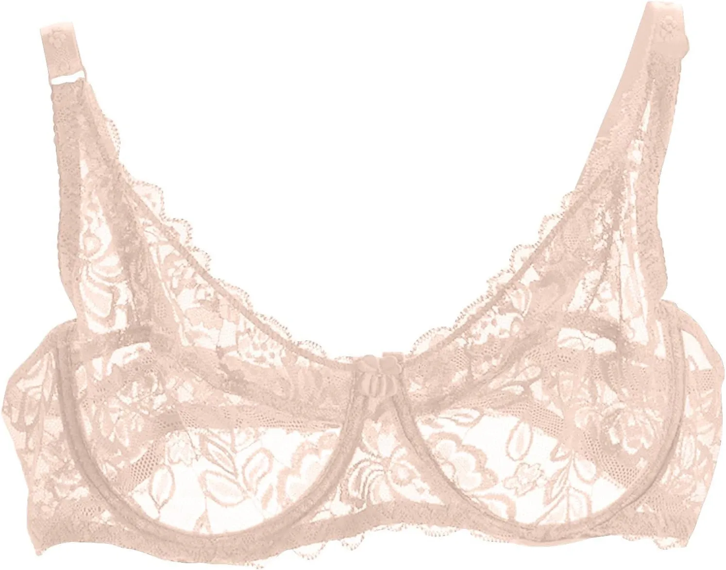 Women Sexy Bra Sheer Lace Bra Floral Lace Bralettes Plus Full Coverage See Through Bralettes Mesh Soft Bras Underwear