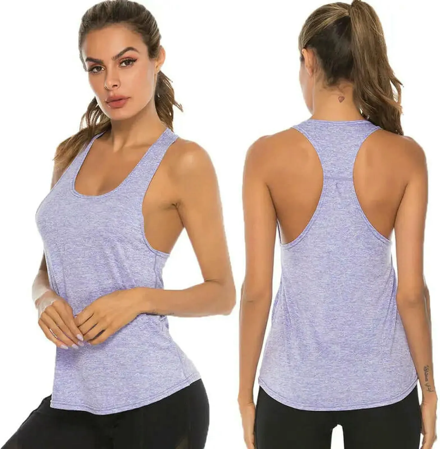 Women Sleeveless Quick-Dry Breathable Workout Gym Tank Top Women Fitness Jogging Yoga Tank Shirt