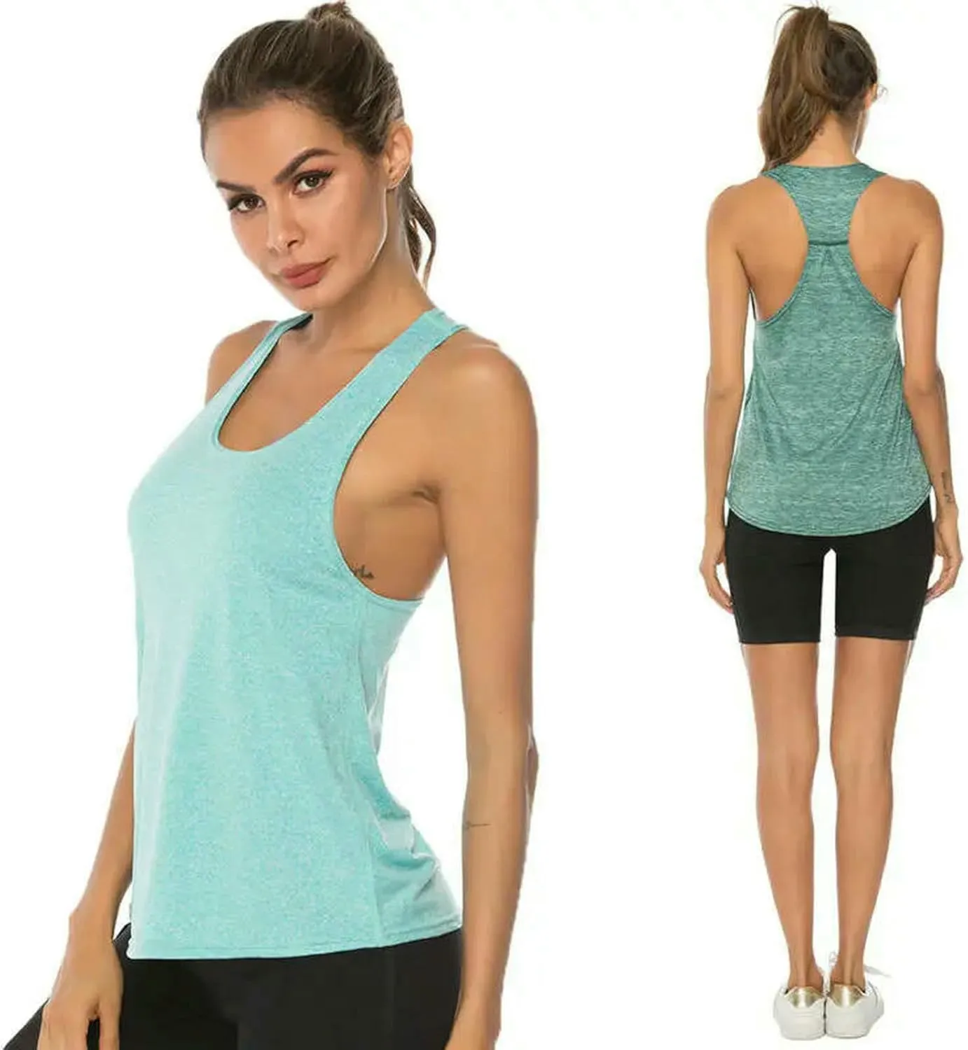 Women Sleeveless Quick-Dry Breathable Workout Gym Tank Top Women Fitness Jogging Yoga Tank Shirt