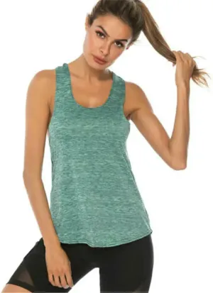 Women Sleeveless Quick-Dry Breathable Workout Gym Tank Top Women Fitness Jogging Yoga Tank Shirt
