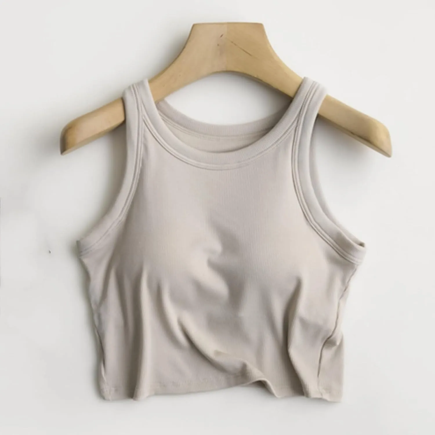 Women Tank Tops Shelf Bra Summer Cotton Basic Padded Yoga Rib Camisoles for Casual Workout Outfits Undershirts Cami