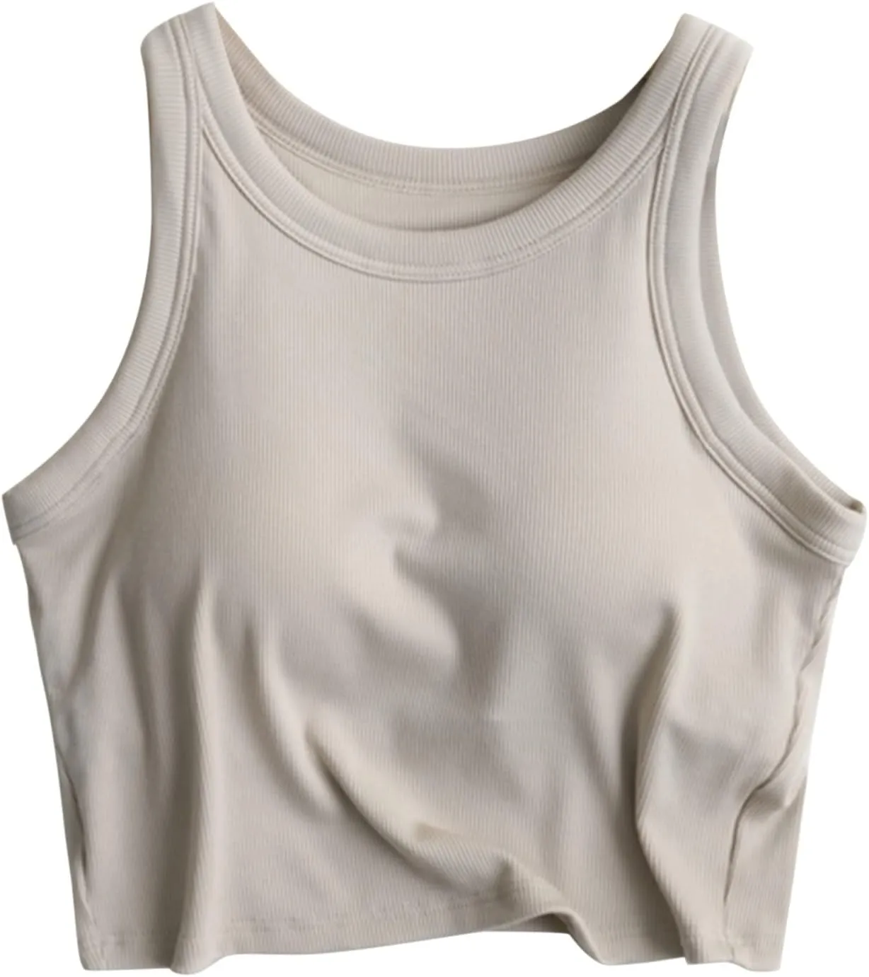 Women Tank Tops Shelf Bra Summer Cotton Basic Padded Yoga Rib Camisoles for Casual Workout Outfits Undershirts Cami