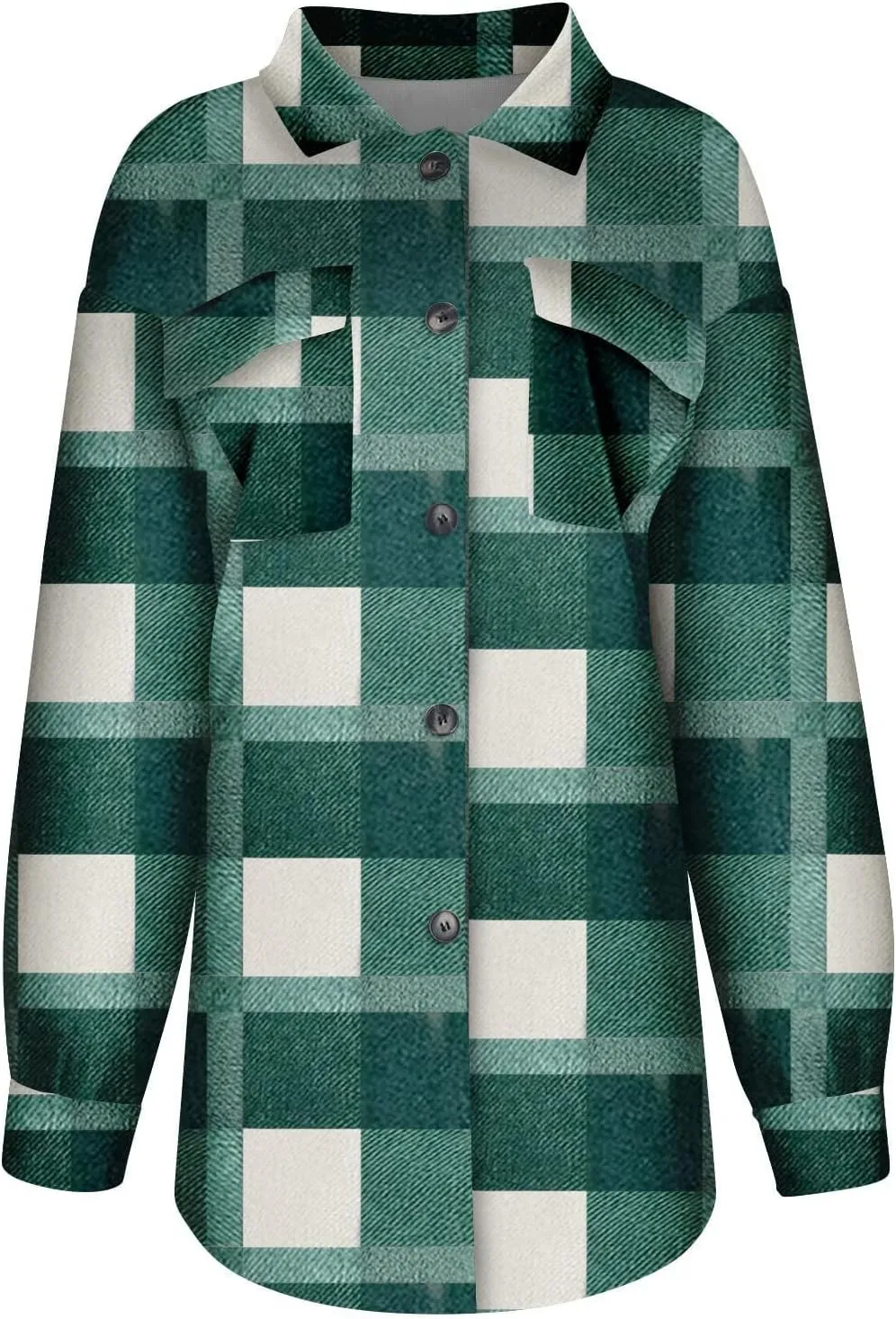Womenfice Plaid Printed Sweaters Shirt Long Sleeve Cardigan Tops Trendy Long Outwear Tee Flannel Plaid Shirts