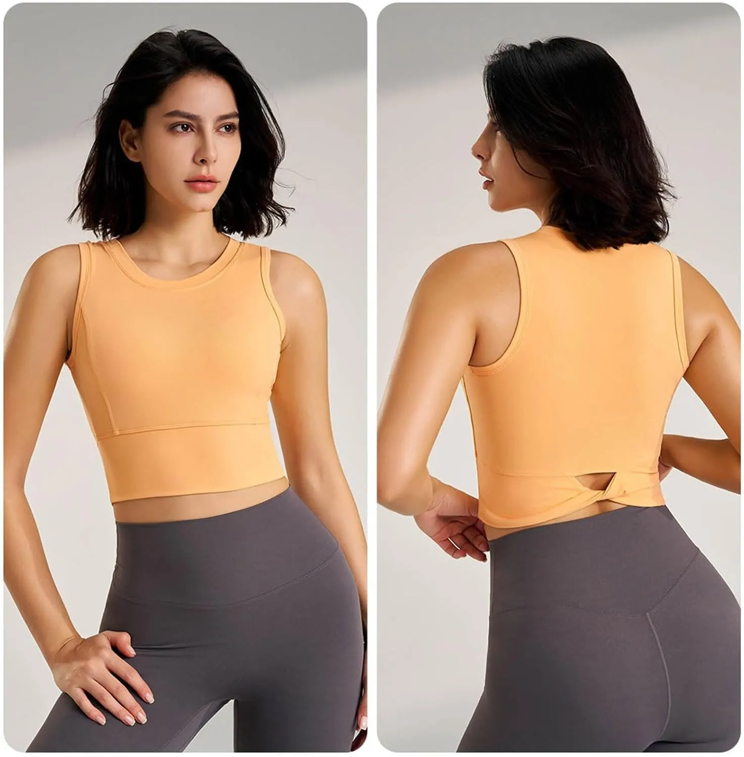 Women's Active Sports Bra High Support Wirefree Cross Back Wirefree Bra Quick Dry Padded Workout Yoga Tank Top Bra