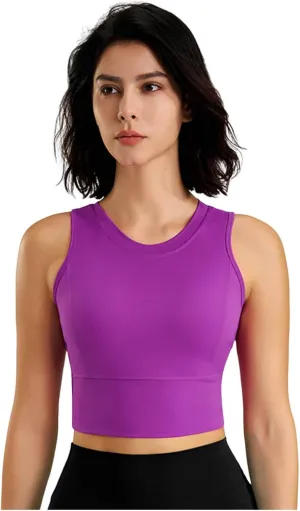 Women's Active Sports Bra High Support Wirefree Cross Back Wirefree Bra Quick Dry Padded Workout Yoga Tank Top Bra