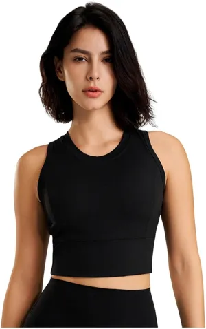 Women's Active Sports Bra High Support Wirefree Cross Back Wirefree Bra Quick Dry Padded Workout Yoga Tank Top Bra