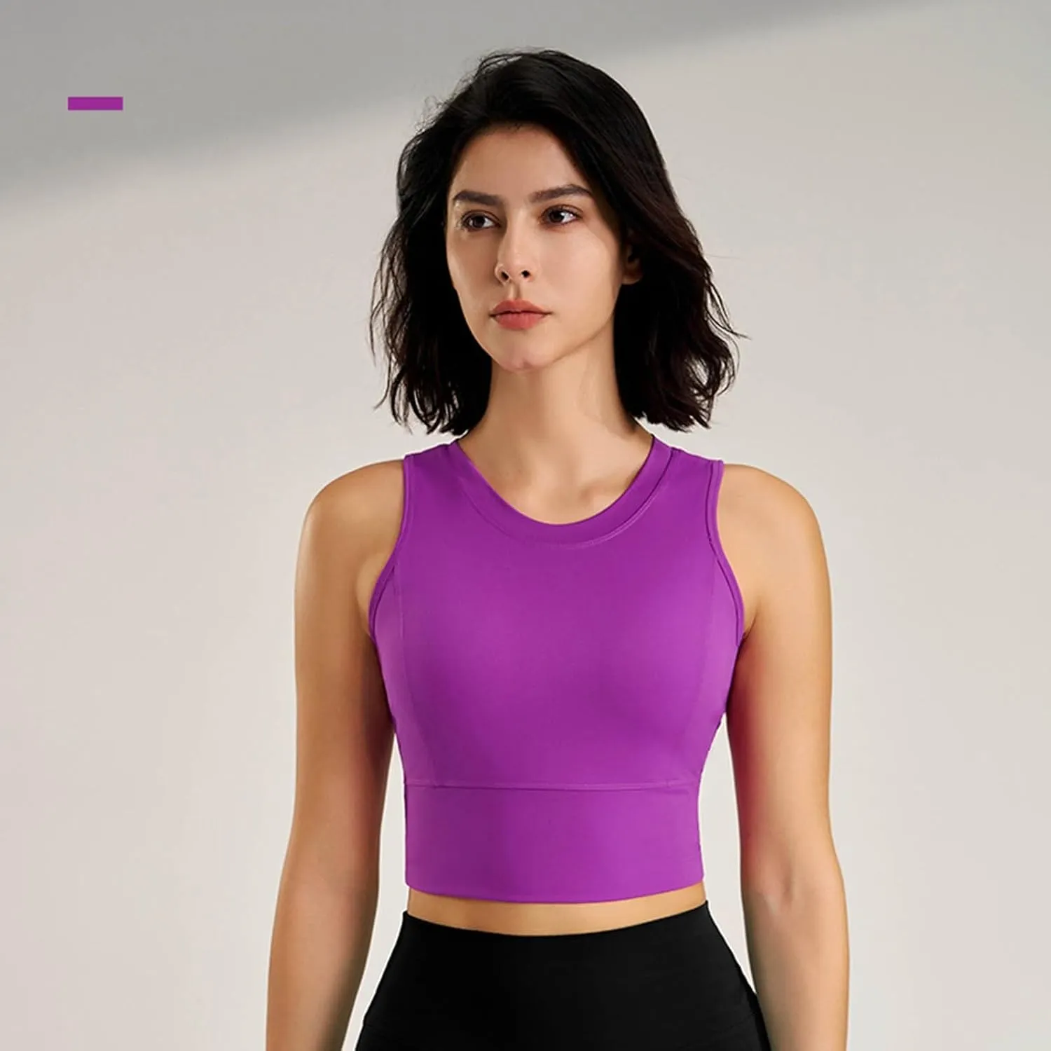 Women's Active Sports Bra High Support Wirefree Cross Back Wirefree Bra Quick Dry Padded Workout Yoga Tank Top Bra