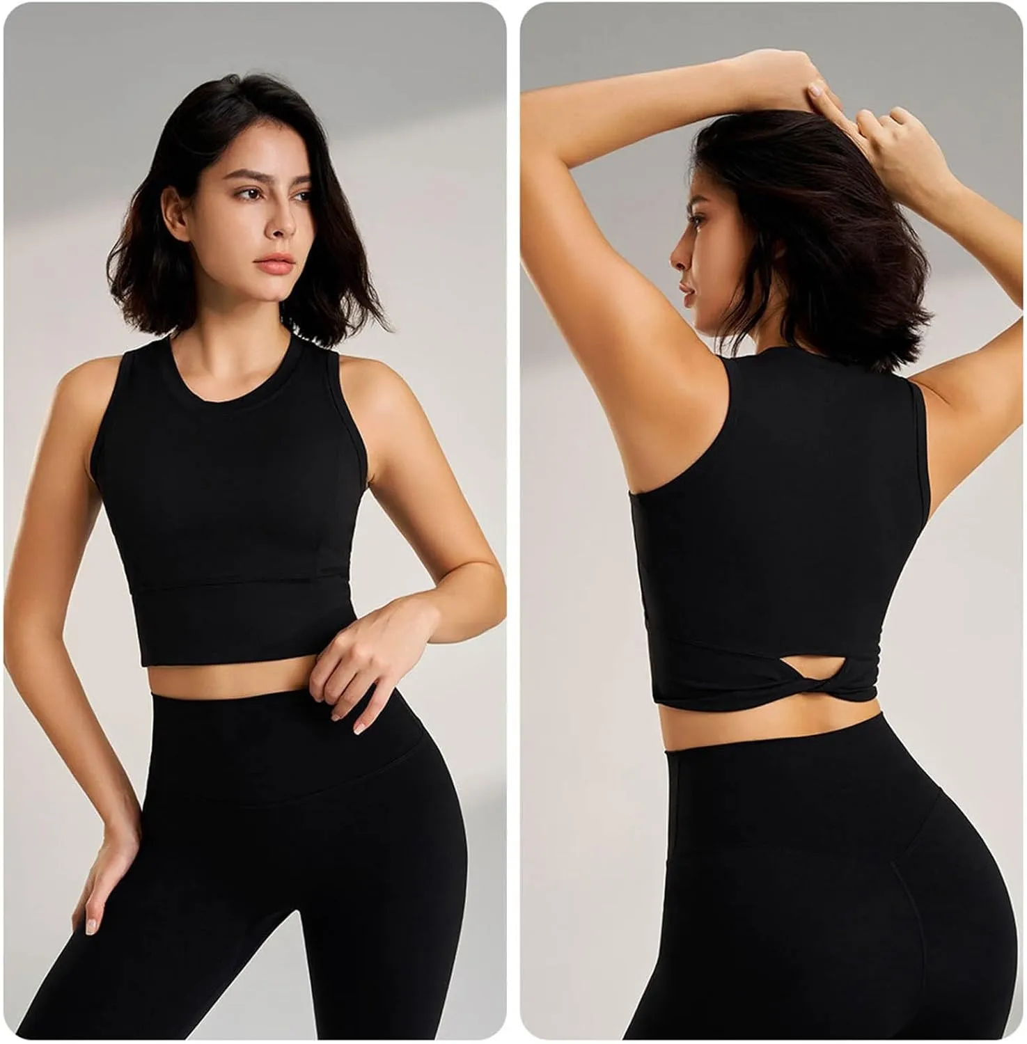 Women's Active Sports Bra High Support Wirefree Cross Back Wirefree Bra Quick Dry Padded Workout Yoga Tank Top Bra