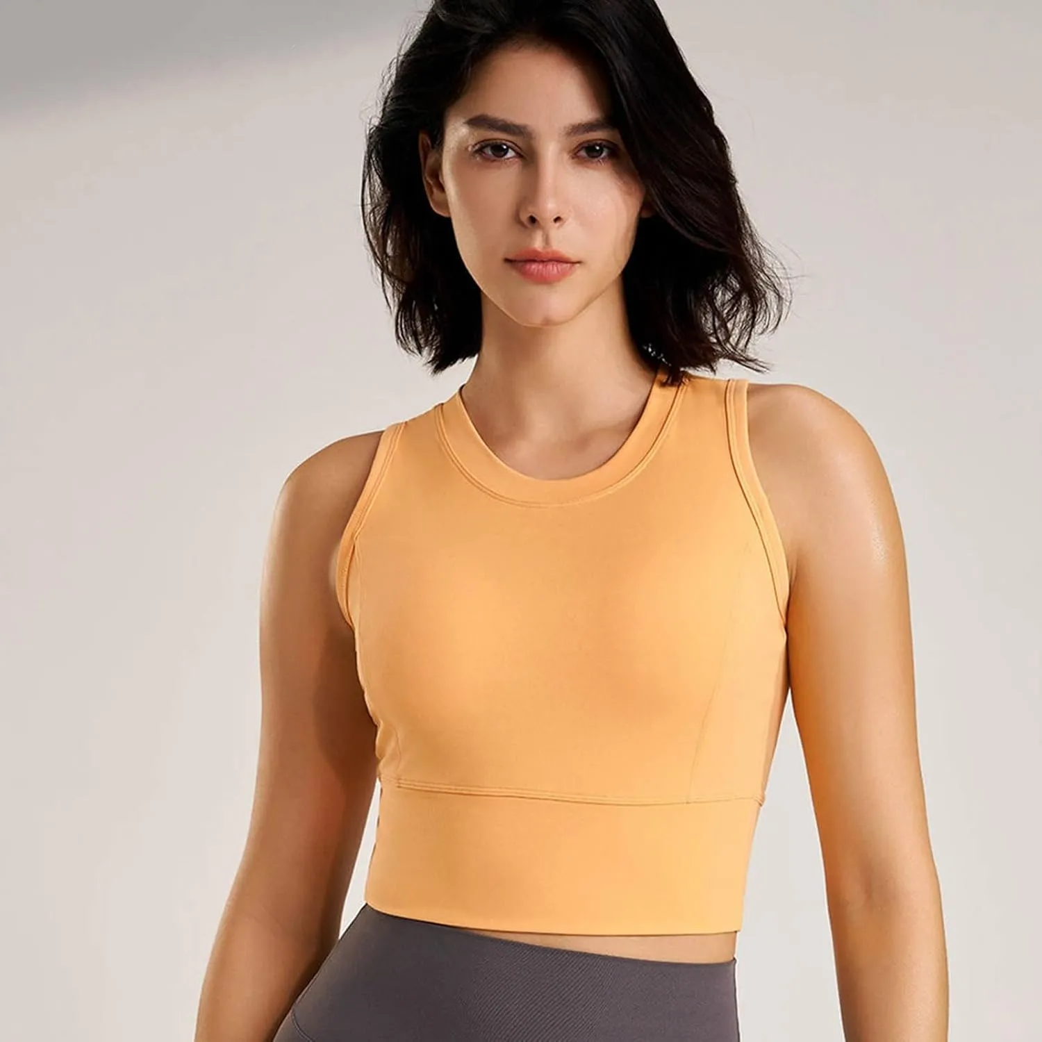Women's Active Sports Bra High Support Wirefree Cross Back Wirefree Bra Quick Dry Padded Workout Yoga Tank Top Bra