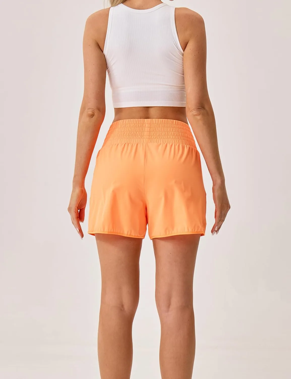 Womens Athletic Shorts High Waisted Quick Dry Lightweight Running Shorts Sporty Workout Gym Shorts with Double Zipper Pockets