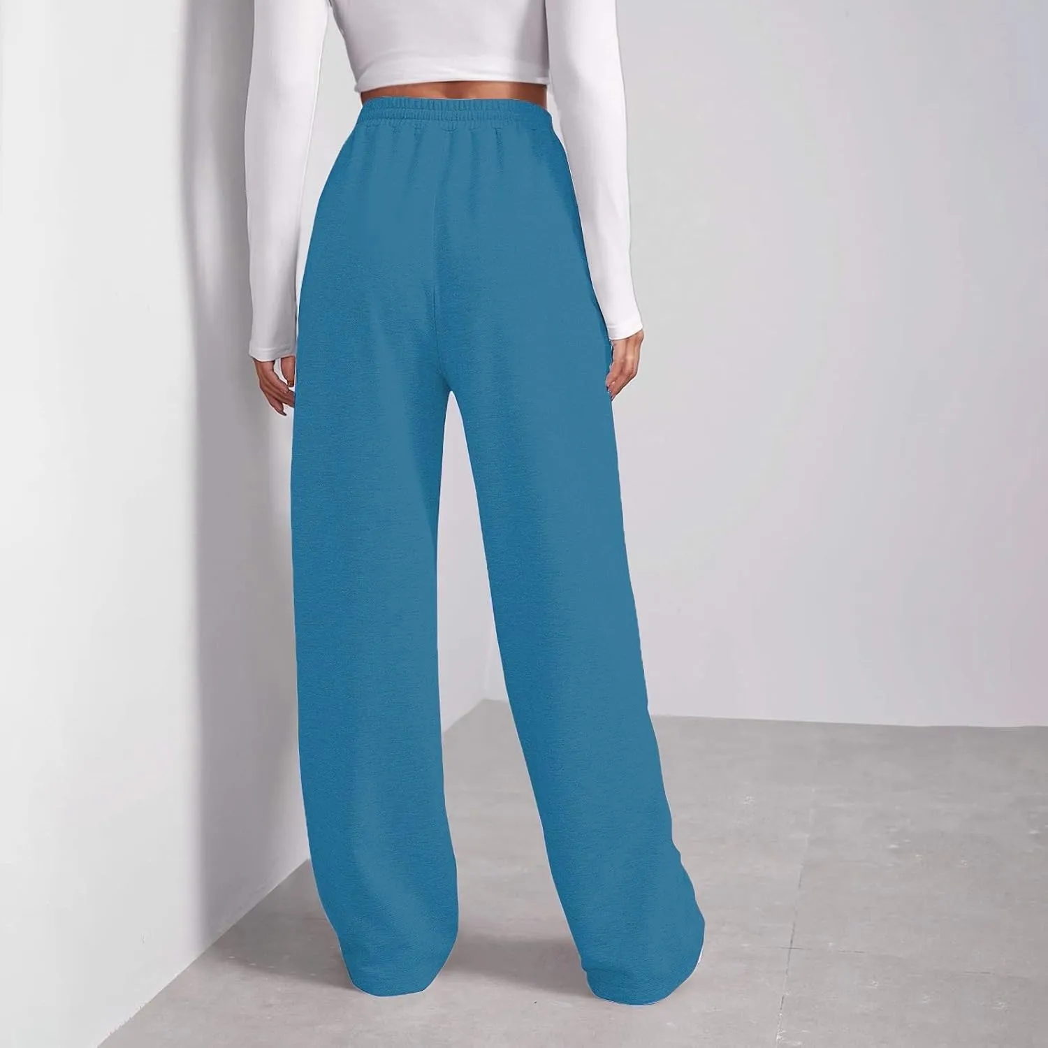 Womens Cargo Jogger Sweatpants High Waisted Elastic Loose Pants Lounge Pants Running with Pockets