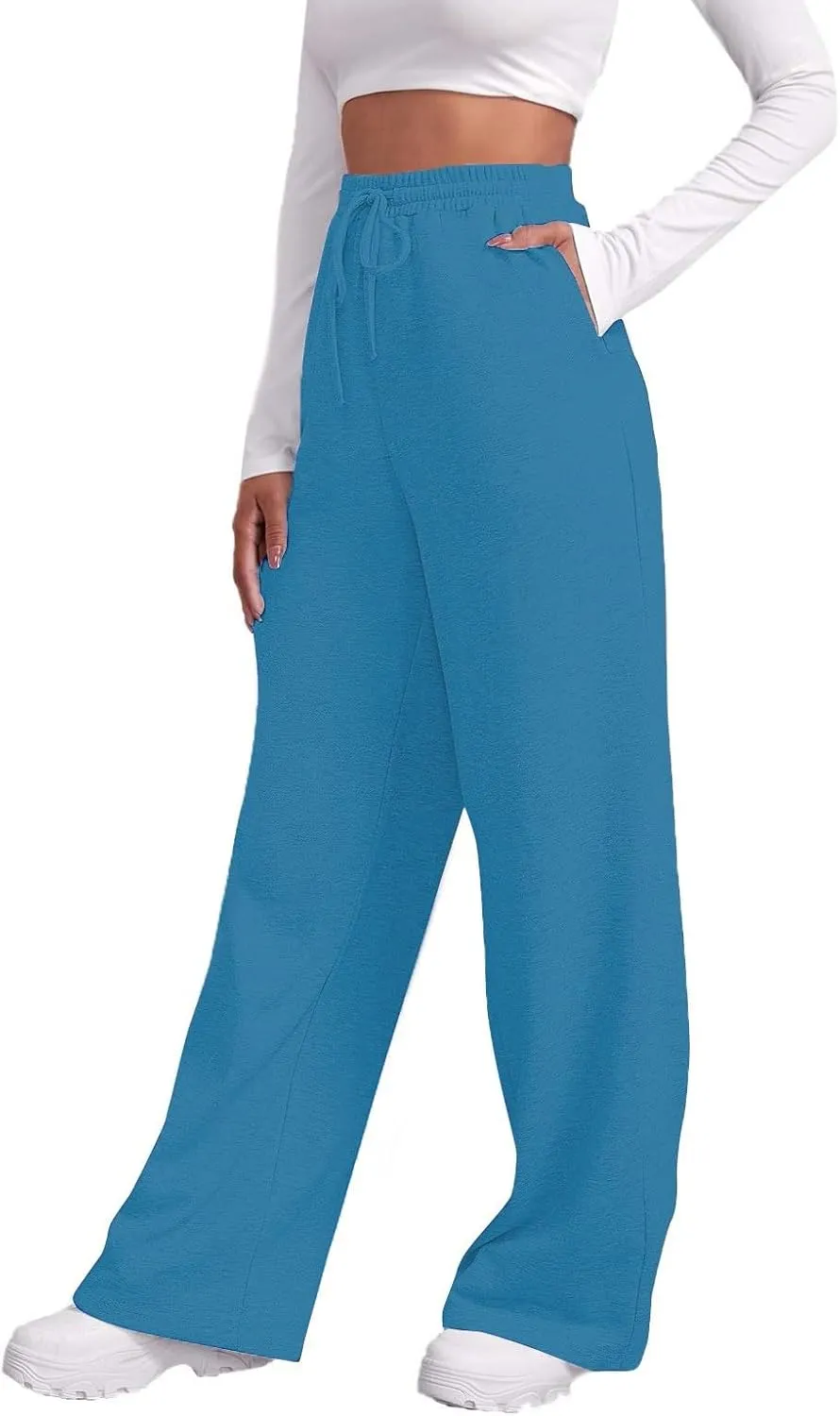 Womens Cargo Jogger Sweatpants High Waisted Elastic Loose Pants Lounge Pants Running with Pockets
