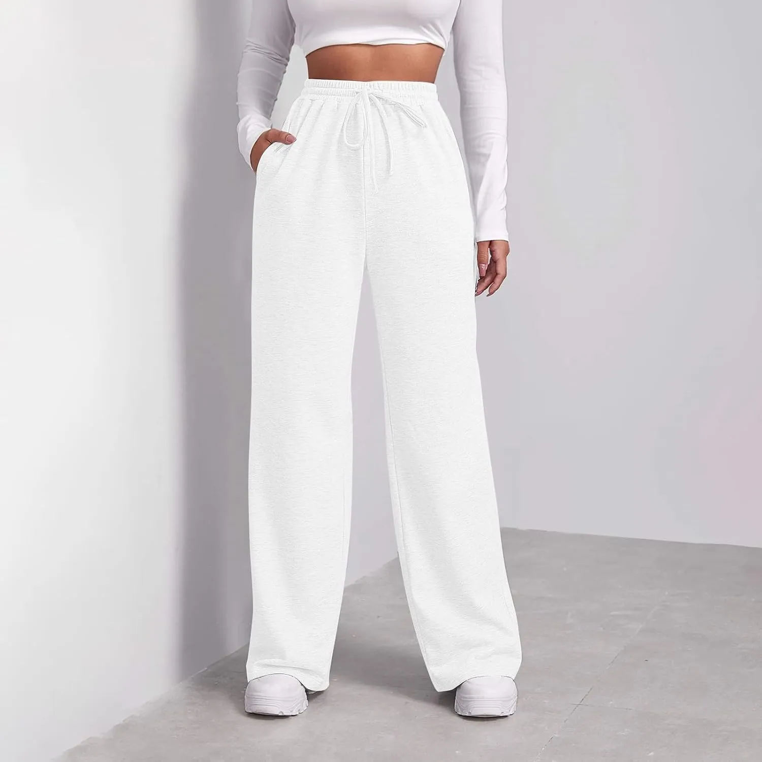 Womens Cargo Sweatpants Baggy Elastic Loose Pants Fall Winter Lounge Jogger Pants Lightweight for Yoga Sweat Pants