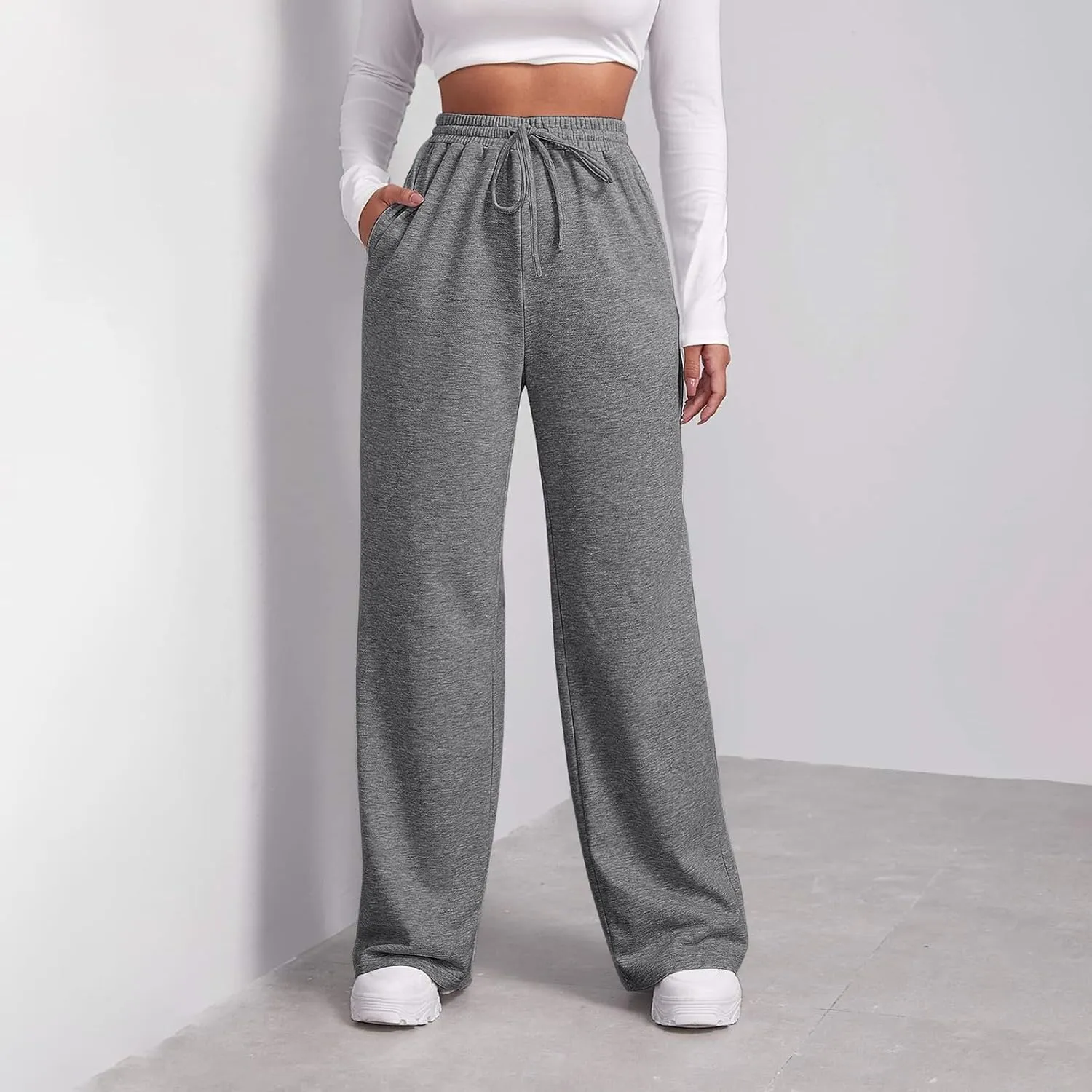 Womens Cargo Sweatpants Wide Leg Y2k Pants for Women Warm Casual Casual Loose Trousers Workout for Yoga Sweat Pants