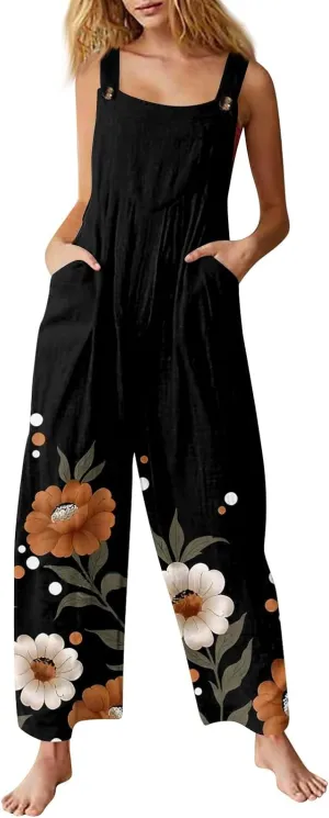 Womens Casual Overalls Jumpsuits Adjustable Straps Sleeveless Summer Cute Comfy Rompers with Womens Jumpsuits