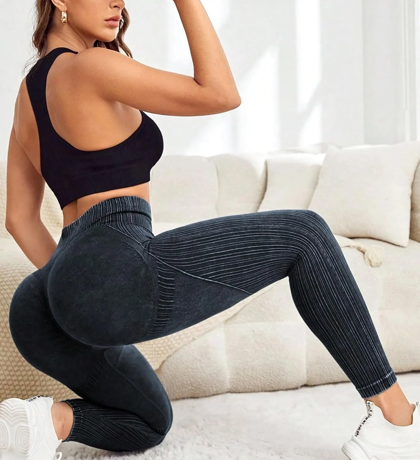 Women's High Waisted Tummy Control Workout Running Yoga Leggings