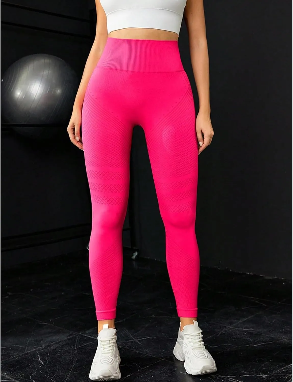 Women's Highwaisted Yoga Pants Tummy Control Long Petite Active Stretch Yoga Leggings