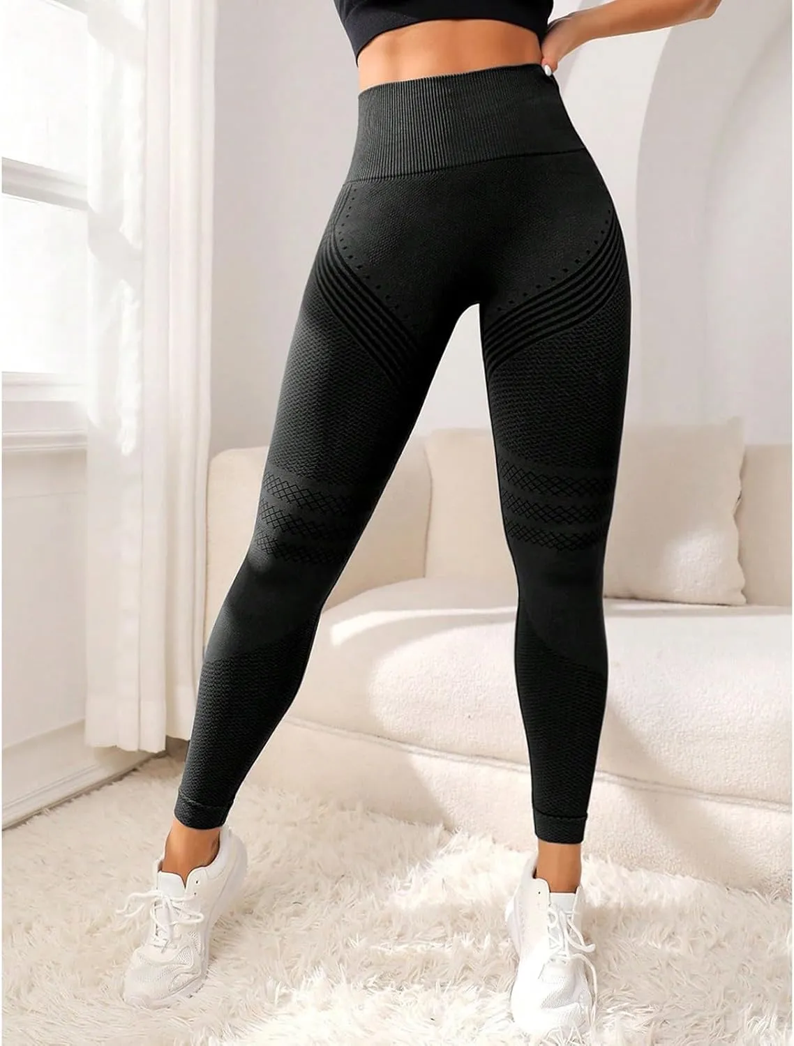 Women's Highwaisted Yoga Pants Tummy Control Long Petite Active Stretch Yoga Leggings