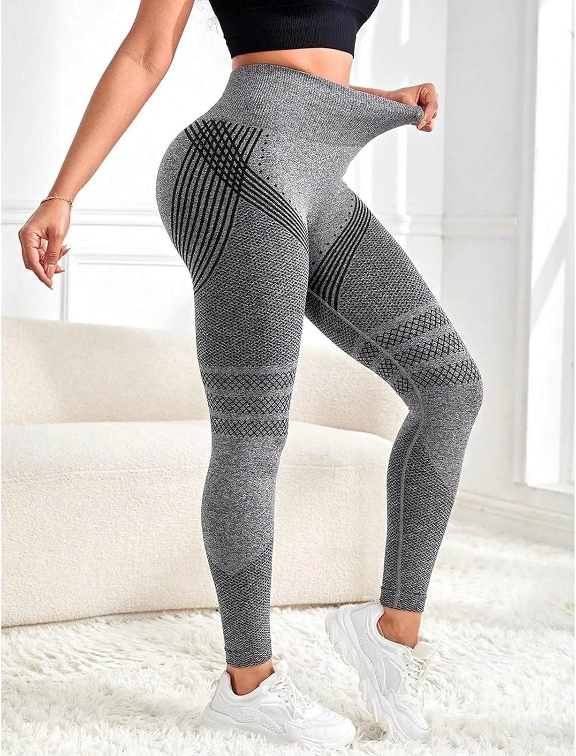 Women's Highwaisted Yoga Pants Tummy Control Long Petite Active Stretch Yoga Leggings