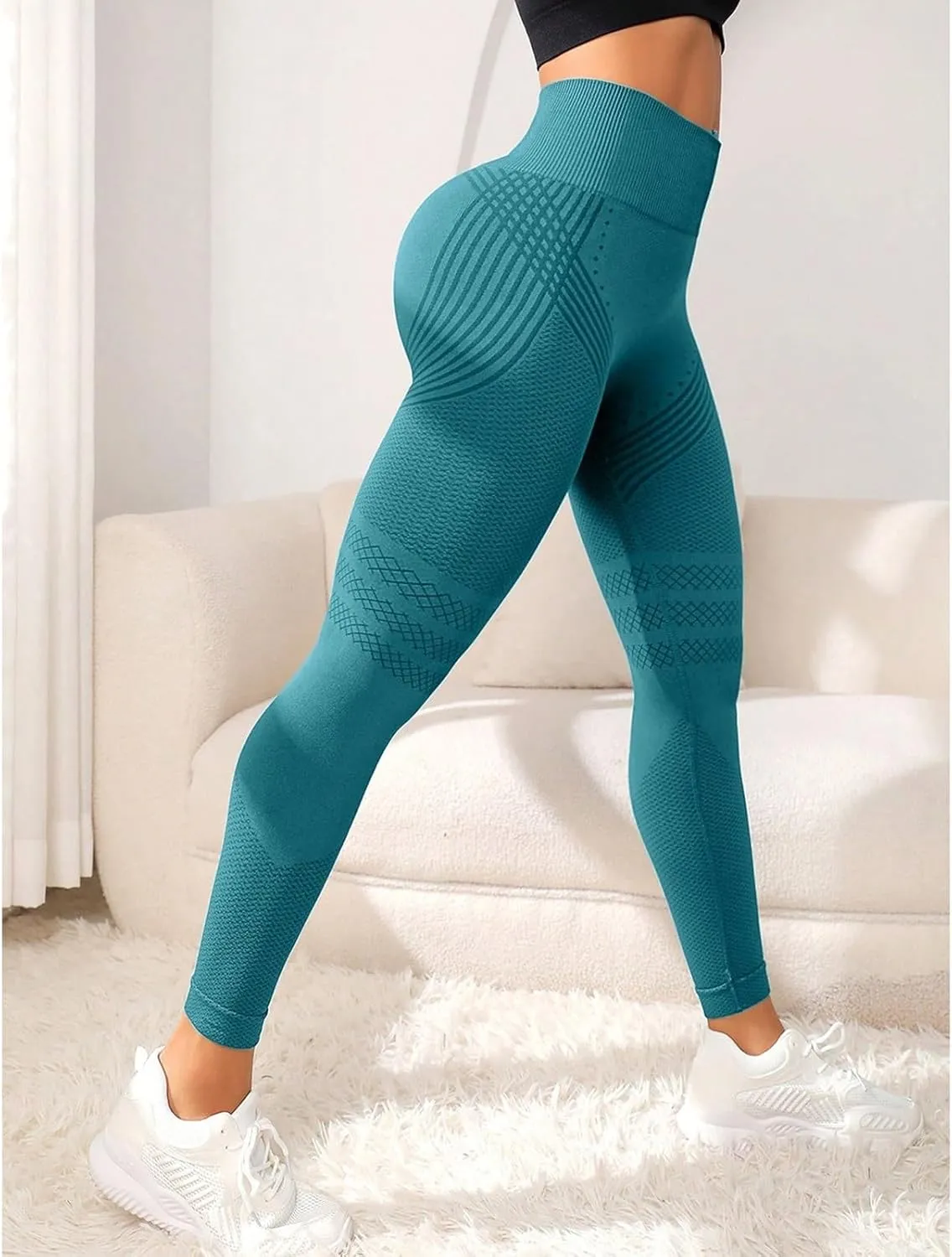 Women's Highwaisted Yoga Pants Tummy Control Long Petite Active Stretch Yoga Leggings