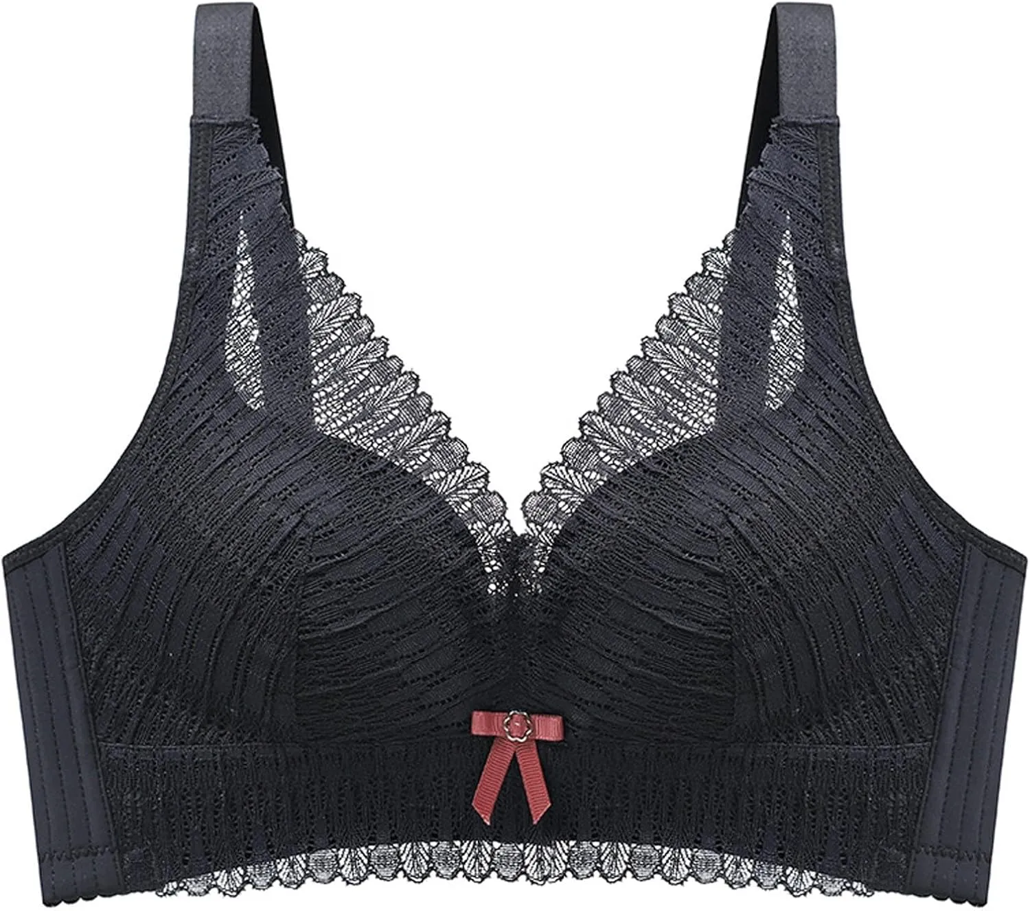 Women's No Underwire Lace Patchwork Bra Adjustable Straps Push Up Comfort Bra Lifting Breathable Everyday Bralettes