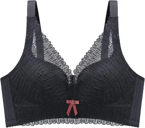 Women's No Underwire Lace Patchwork Bra Adjustable Straps Push Up Comfort Bra Lifting Breathable Everyday Bralettes
