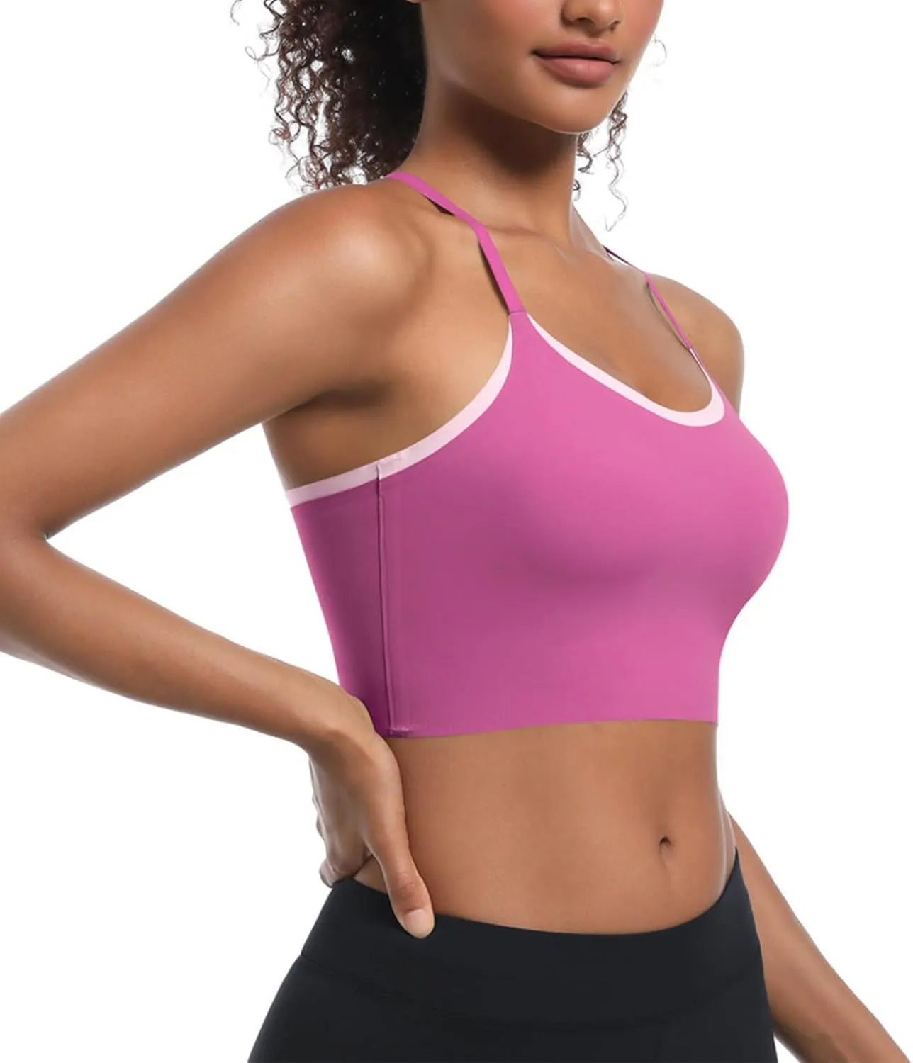 Womens Spaghetti Straps Crop Cami Tops Summer Yoga Workout Sports Bras Comfy Slim Fit Fitness Gym Tank Top Outfit