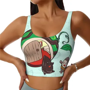 Women's Sports Bra Elastic Sports Vest Yoga Tank Top Tops Shirts Quick Dry Fabric Sunflower seeds watermelon seeds Pattern Medium