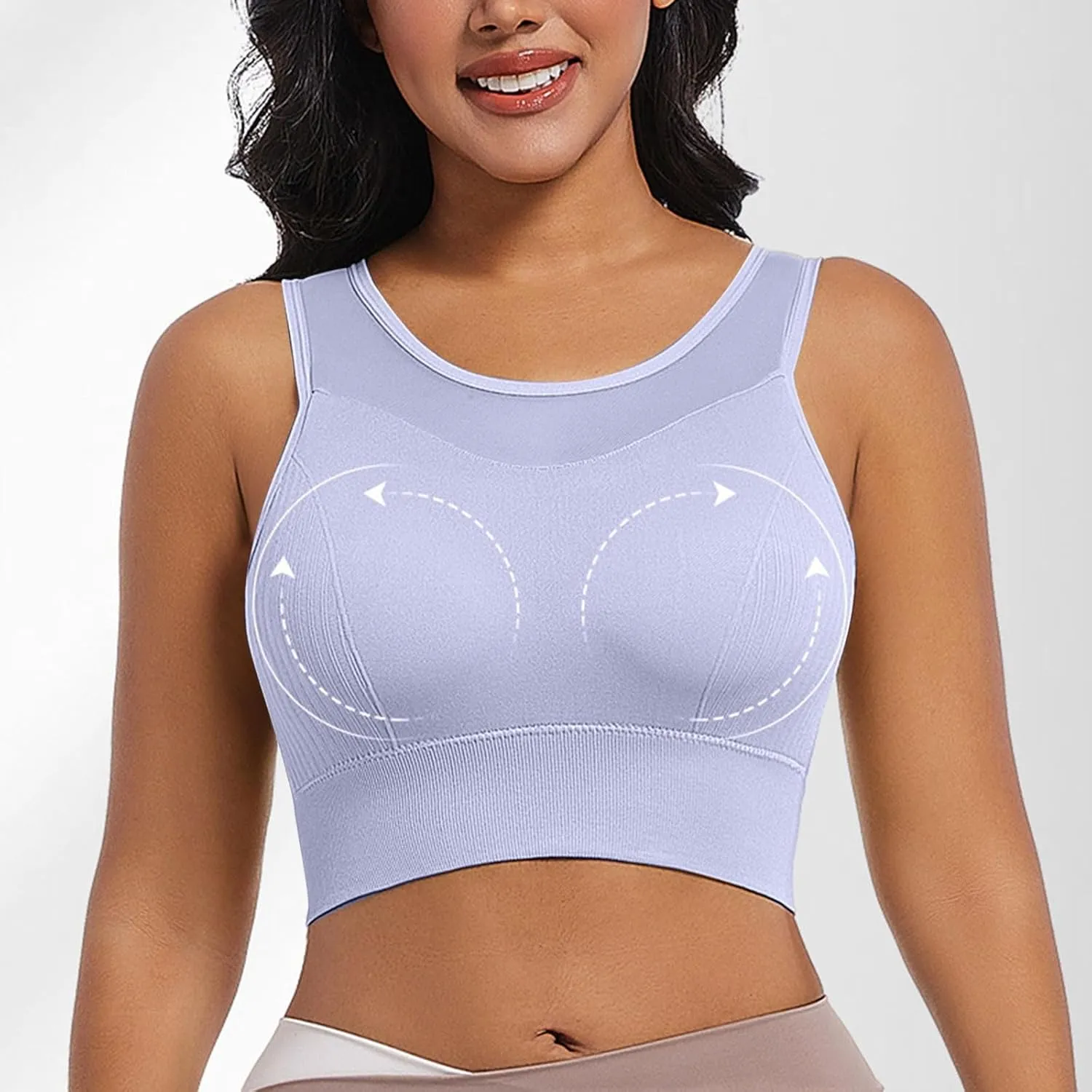 Women's Sports Bras Full Coverage Solid Color Breathable Solid Color Everyday Bra Trendy Quick Dry Soft Brassiere