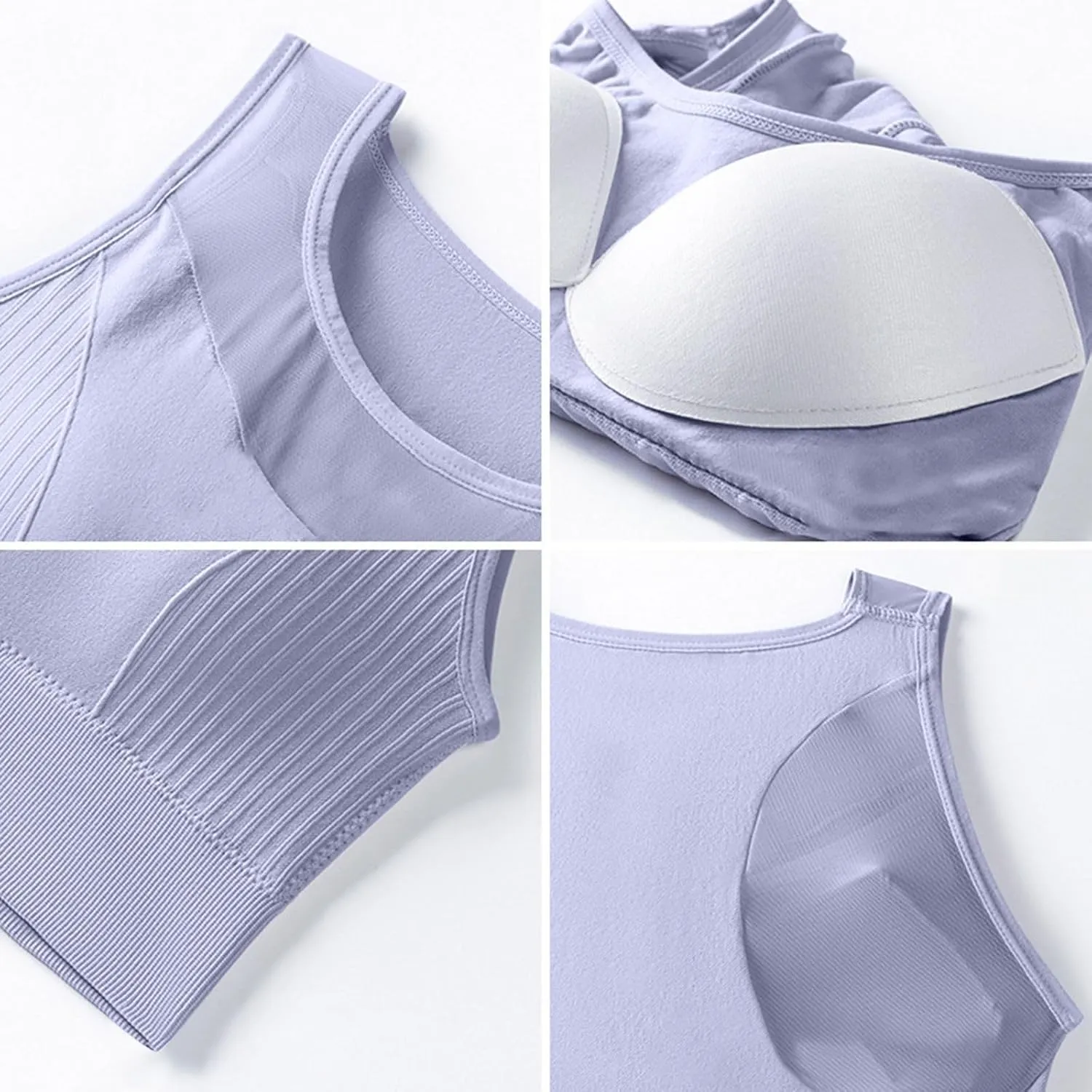 Women's Sports Bras Full Coverage Solid Color Breathable Solid Color Everyday Bra Trendy Quick Dry Soft Brassiere