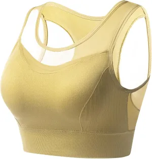 Women's Sports Bras Full Coverage Solid Color Breathable Solid Color Everyday Bra Trendy Quick Dry Soft Brassiere
