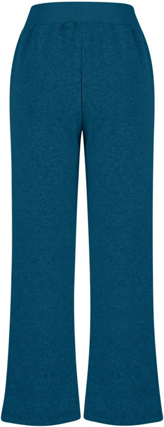 Women's Straight Leg Sweatpants High Wasited Side Slit Athletic Pants Workout Jogger Sweat Yoga Pants with Pockets