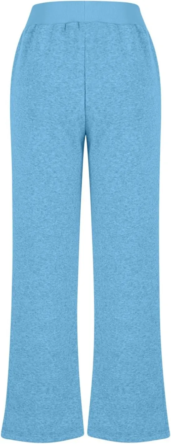 Women's Straight Leg Sweatpants High Wasited Side Slit Athletic Pants Workout Jogger Sweat Yoga Pants with Pockets