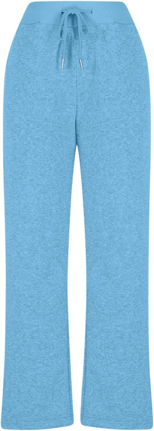 Women's Straight Leg Sweatpants High Wasited Side Slit Athletic Pants Workout Jogger Sweat Yoga Pants with Pockets