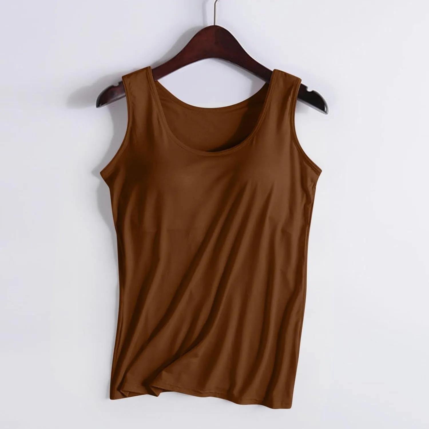 Womens Tank Tops Modal Comfort Camisole with Bulit Padded Bras Workout Yoga Tanks Basic Sleeveless Summer Casual Vest