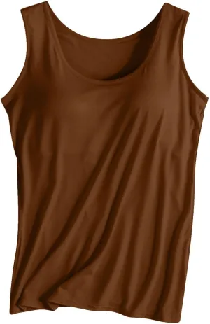 Womens Tank Tops Modal Comfort Camisole with Bulit Padded Bras Workout Yoga Tanks Basic Sleeveless Summer Casual Vest
