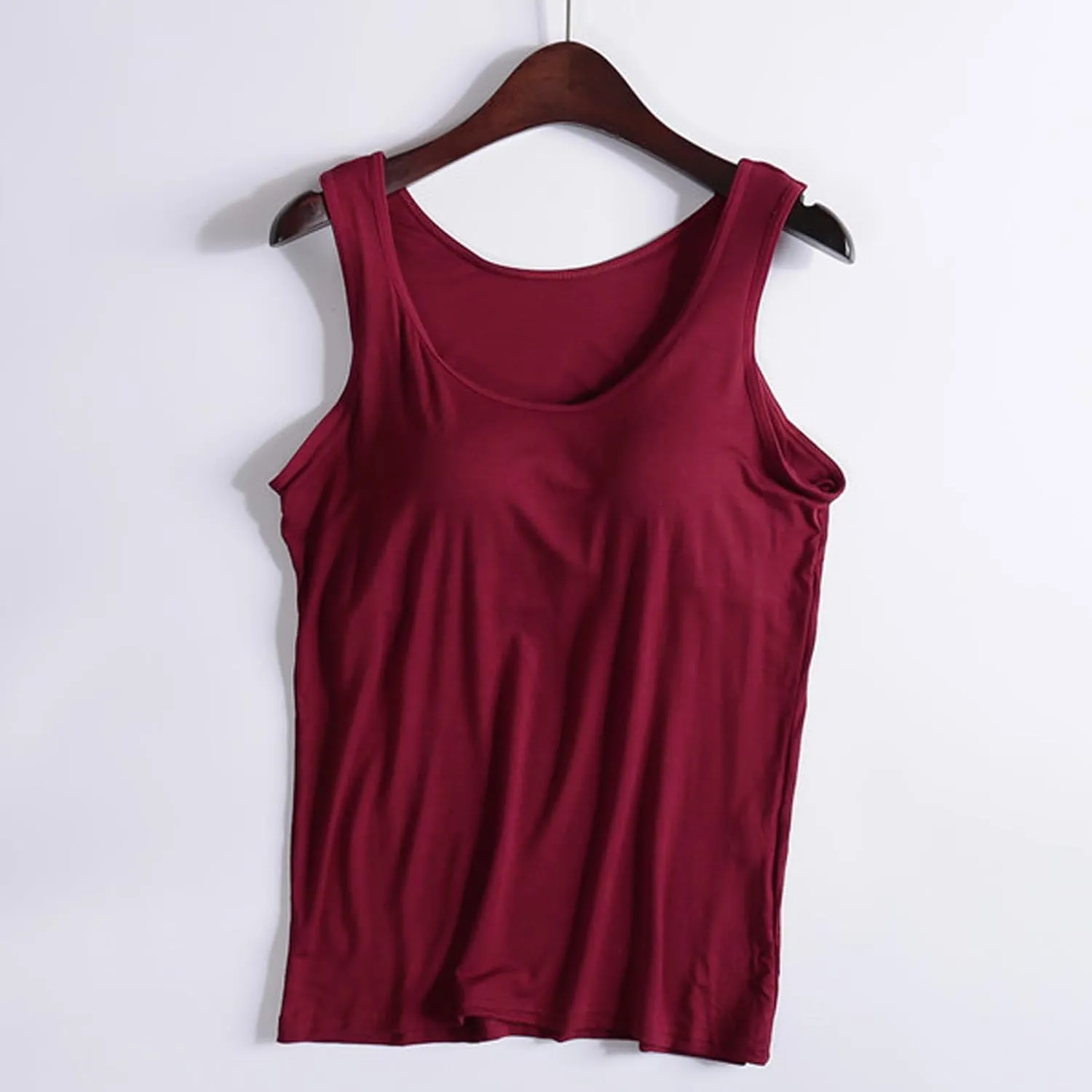Womens Tank Tops Modal Comfort Camisole with Bulit Padded Bras Workout Yoga Tanks Basic Sleeveless Summer Casual Vest
