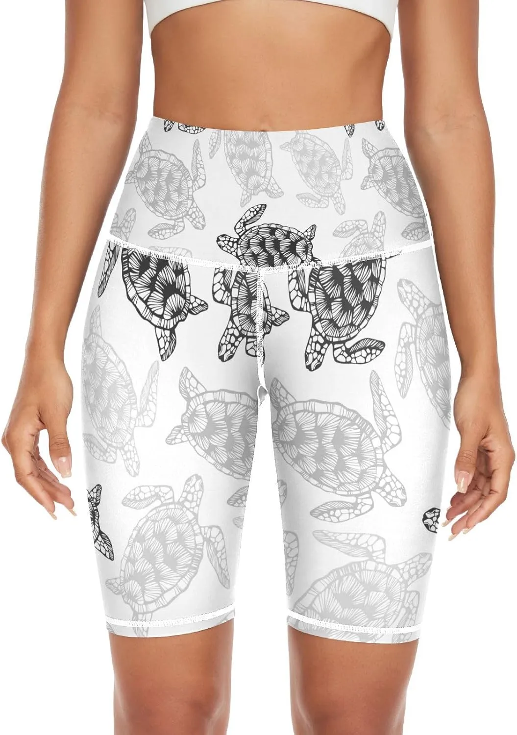 Women's Tummy Control Yoga Leggings, Shorts with Back Pocket, Capri Pants XS-XXL