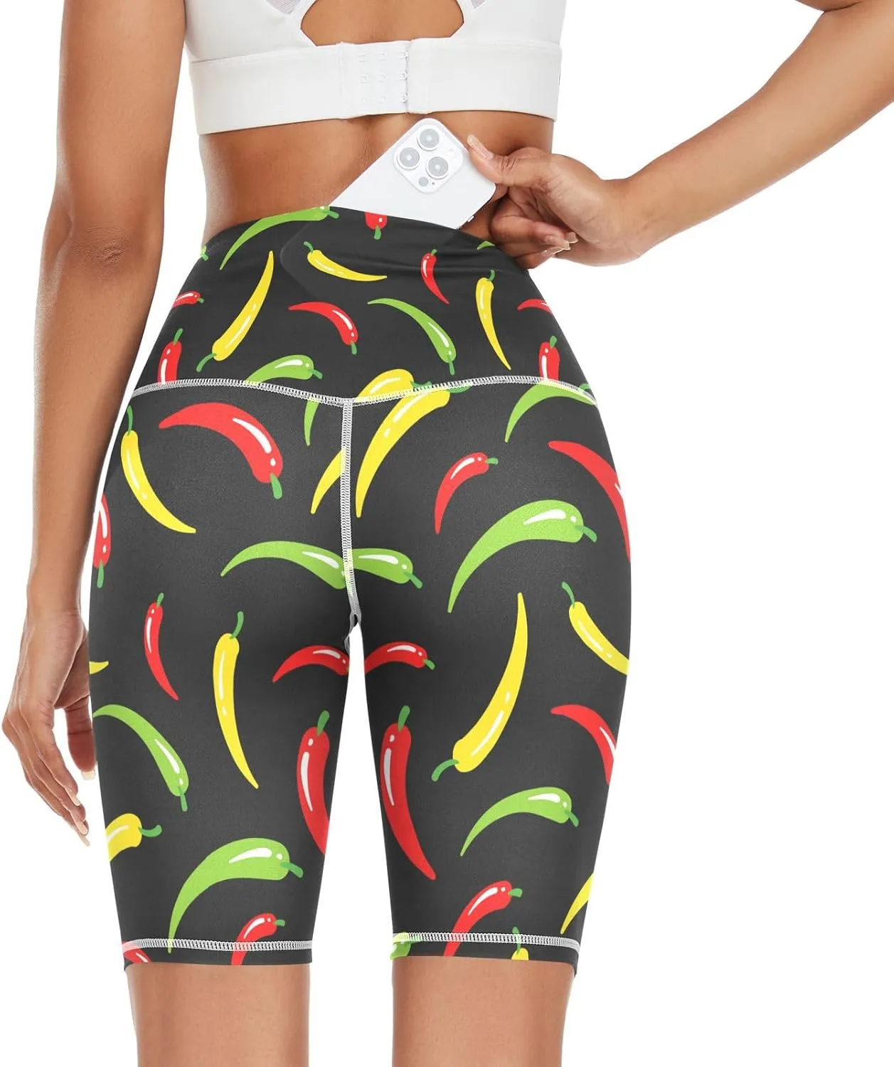Women's Tummy Control Yoga Leggings, Shorts with Back Pocket, Capri Pants XS-XXL
