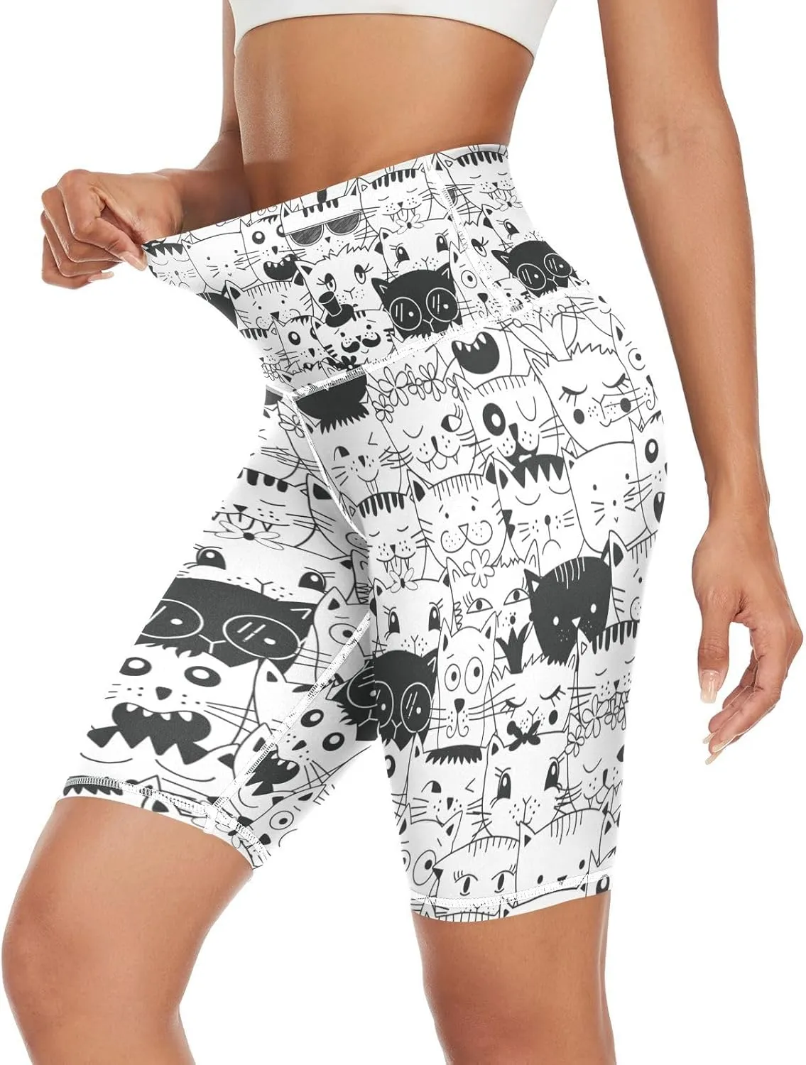 Women's Tummy Control Yoga Leggings, Shorts with Back Pocket, Capri Pants XS-XXL