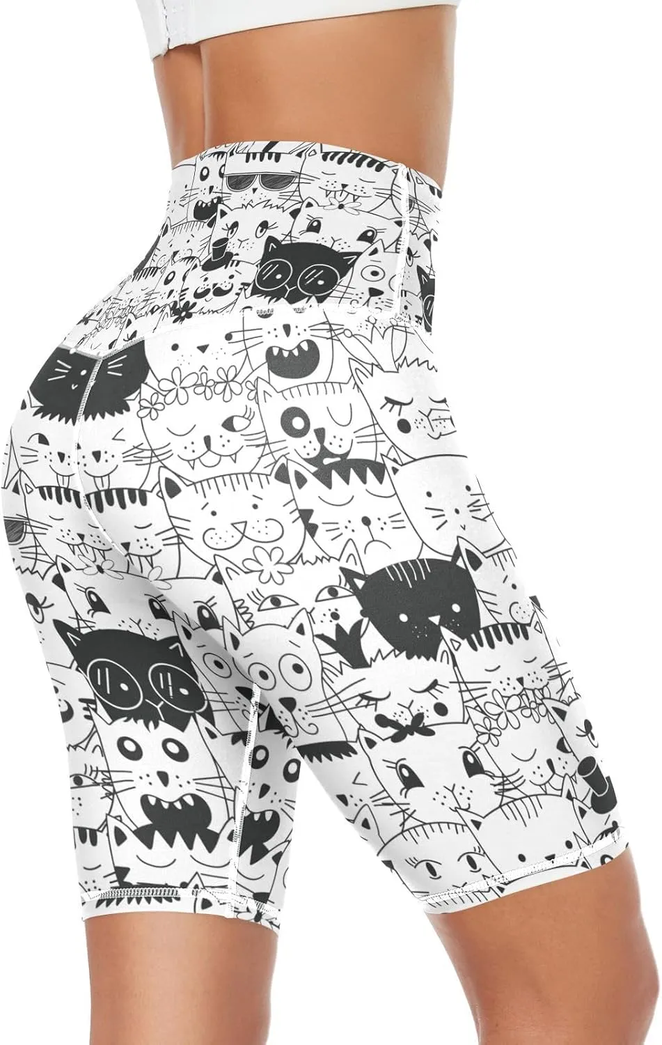 Women's Tummy Control Yoga Leggings, Shorts with Back Pocket, Capri Pants XS-XXL
