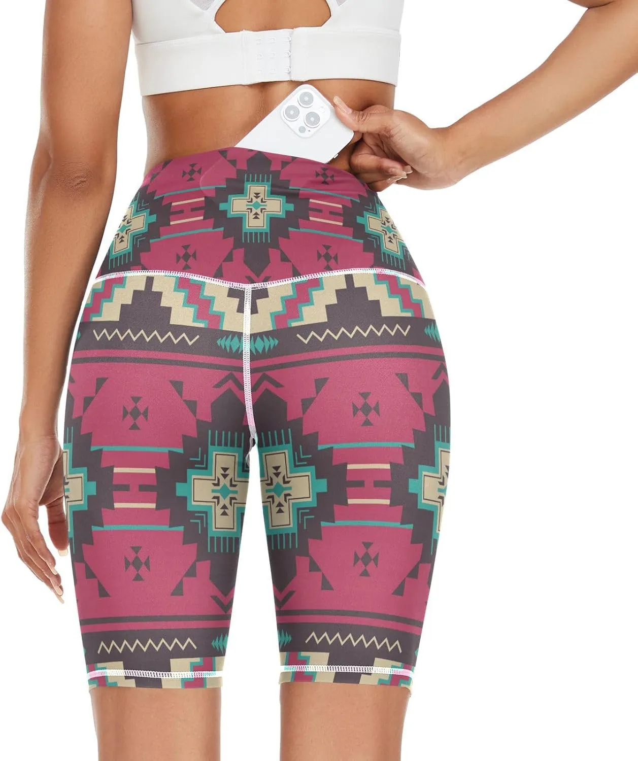 Women's Tummy Control Yoga Leggings, Shorts with Back Pocket, Capri Pants XS-XXL