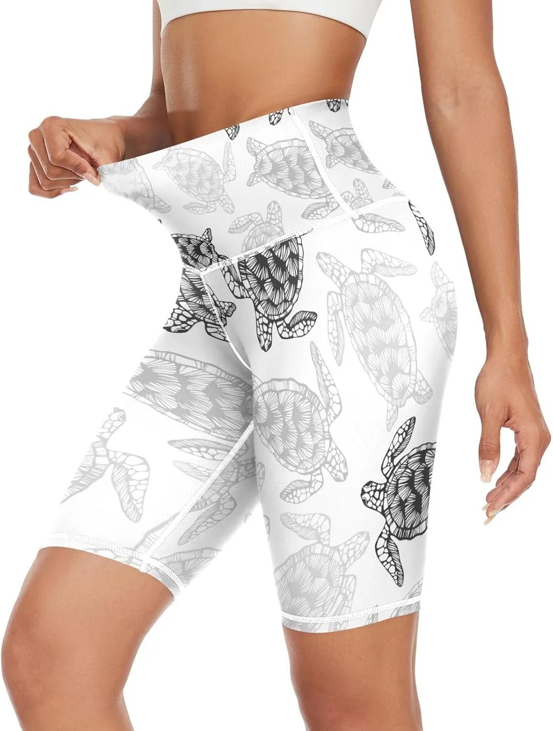 Women's Tummy Control Yoga Leggings, Shorts with Back Pocket, Capri Pants XS-XXL