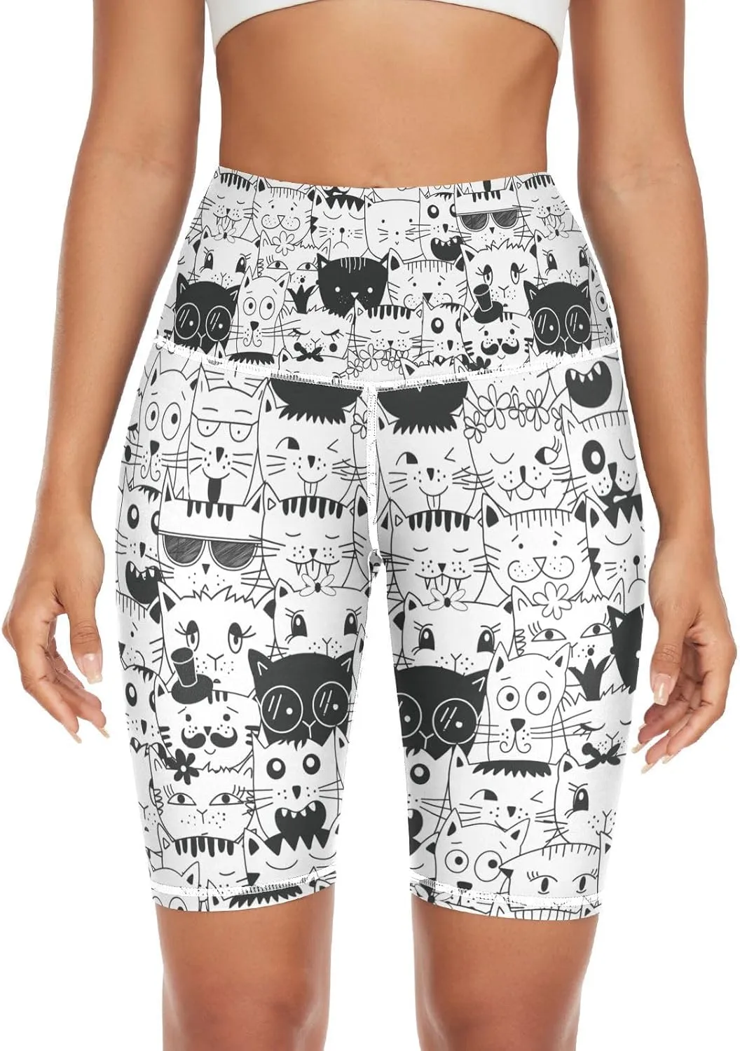 Women's Tummy Control Yoga Leggings, Shorts with Back Pocket, Capri Pants XS-XXL