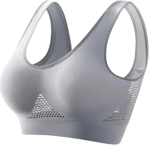 Workout Bra Sports, Soft Plunge Lingerie for Women Seamless Moisture Brassiere