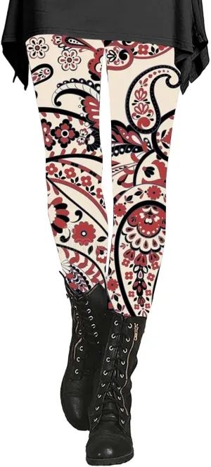 Workout Leggings for Women with Pockets Womens Leggings Printed Design Legging Tummy Control