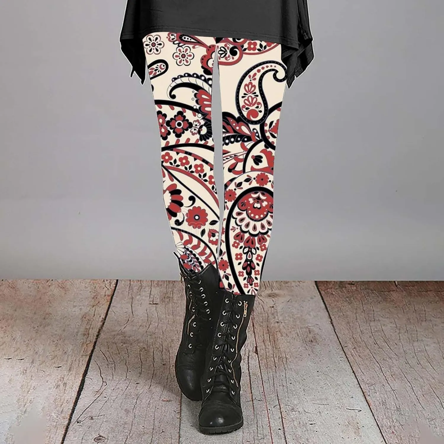 Workout Leggings for Women with Pockets Womens Leggings Printed Design Legging Tummy Control